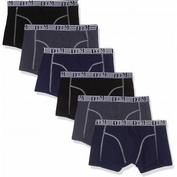 Dim Ecodim Coton Stretch, Boxer Homme, Multicolore (Bleu Marine/Gris Granit/Noir 4wj), Small