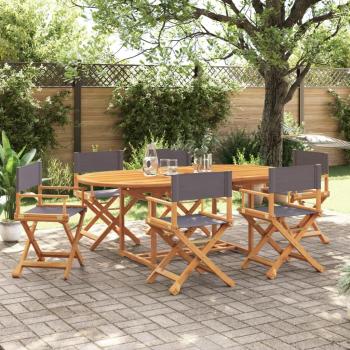 VidaXL 6 Piece Folding Garden Chairs Dark Grey Fabric Set of 6