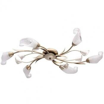 Plafonnier Floral Ivoire Doré pour Chambre à Coucher