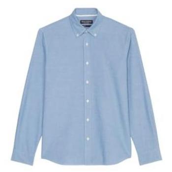 Marc O’Polo Regular Fit Freizeithemd aus reiner Baumwolle in Brushed-Oxford-Qualität Blau XXL