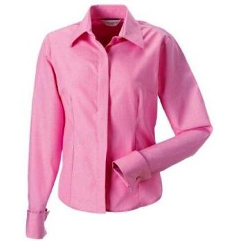 Tencel® Langarmbluse für Business, Farbe: Bright Pink; Größe: XS