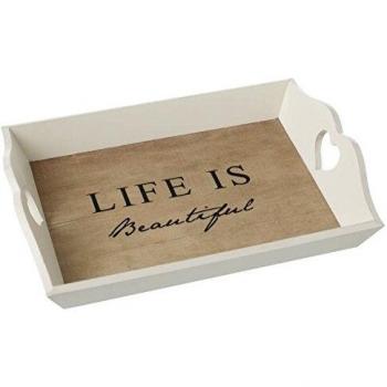Nature's Pulse Wooden Tray – White Heart Design