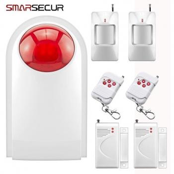 Sécurité Maison 433 MHz Sans Fil Étanche Kit Capteurs Sirène Anti-Cambriolage