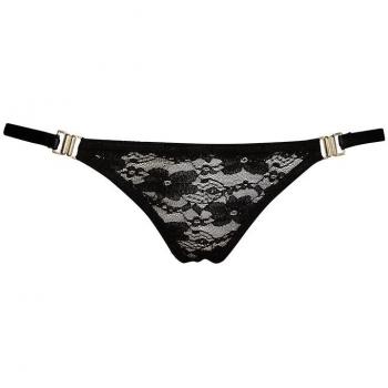 Spitzen-Stringtanga NOIR – Schwarze Handarbeit – Größe M