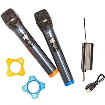D2 Pack 2 Microphones Dynamiques DII sans Fil avec Écrans Omnidirectionnels Récepteur Rechargeable, Jack 6.35mm Pack de 2pcs