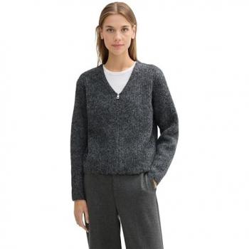 Tom Tailor Denim Strickjacke 1043968 Grau Relaxed Fit