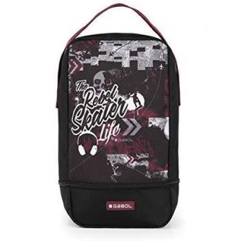 Gabol Zapatillero Rebel negro y granate con rejilla transpirable 18x12x32 Cms