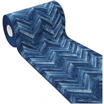 Tapis Salle de Bain Antidérapant Bleu 57x280 cm
