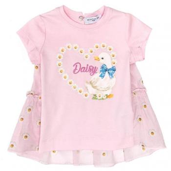 T‑Shirt Monnalisa Godet con Motivo Margherite
