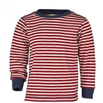 Engel Natur, Kinder Shirt/Pullover, 100% Wolle (kbT) (104, Rot Melange/Natur)