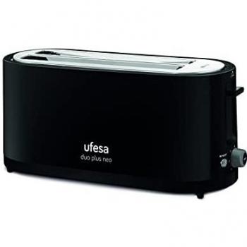 Grille‑pain noir Ufesa TT7475 Duo Plus Neo 1400 W, 2 tranches