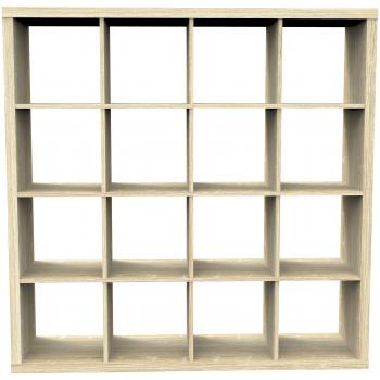 16-Box Natural Oak Tiered Shelf