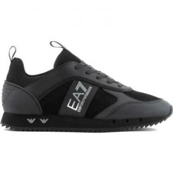 Baskets EA7 B&W en Suède Noir pour Hommes