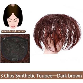 Extensiones de pelo sintético rizado rubio con flequillo y 3 clips de fijación
