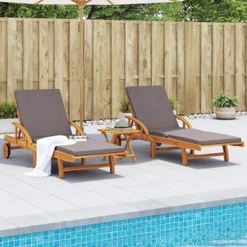 Lit de bronzage VidaXL – Set de 2 chaises longues bois acacia