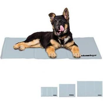 Cama Refrigerante para Perros y Gatos, Alfombra Fría de Gel, 50 x 90 cm, Color Gris