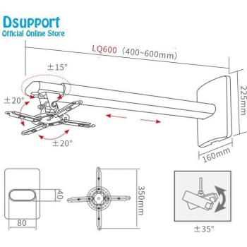 Universal Wall Mount Projector Bracket 15kg