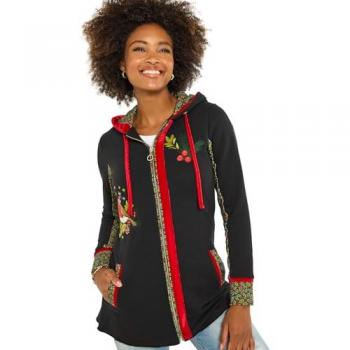 Hoodie noir avec motif de rouge-gorge Joe Browns