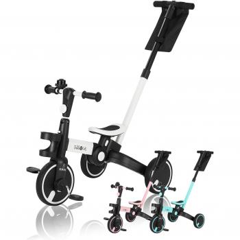 Tricycle Enfant FableKids 7‑in‑1 : Vélo, Poussette, Guidage Parent, Gobelet