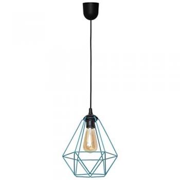 Netlighting Karo Wire Frame Pendant Light Black Turquoise 24cm