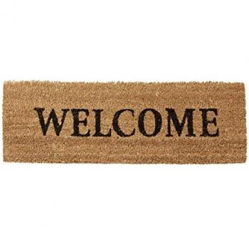 EntryEase Outdoor/Indoor Doormat – 25x75cm, Natural Brown, Coir + Rubber Blend