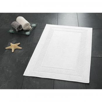 Carreaux Gözze tapis bain blanc, dimensions 50 cm × 70 cm