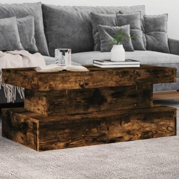 Table Basse Éclairante Chêne Fumé 90x50x40