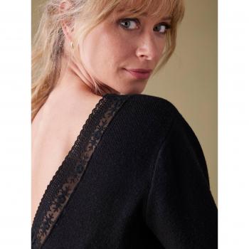 Pull noir avec décolleté dos pour grossesse ENVIE DE FRAISE