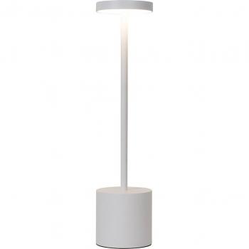 Lampe de table d'extérieur blanche rechargeable avec LED