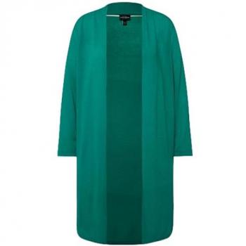 Ulla Popken Long-Strickjacke für Damen in großen Größen, grün, Größe 42/44