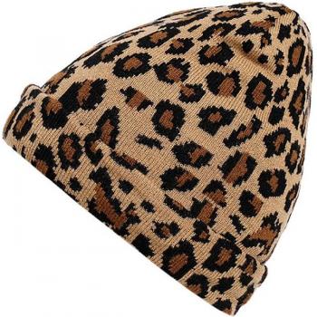 Warm Leopard Crochet Beanie