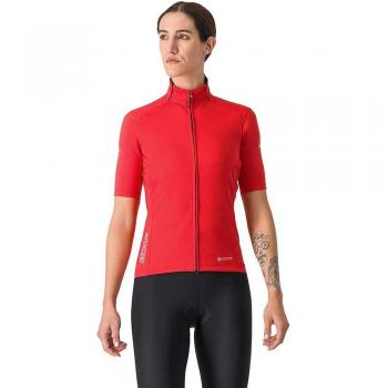 Castelli Perfetto Ros 2 Wind Top – Women's L, Red, Short Sleeve, GORE‑TEX INFINIUM™