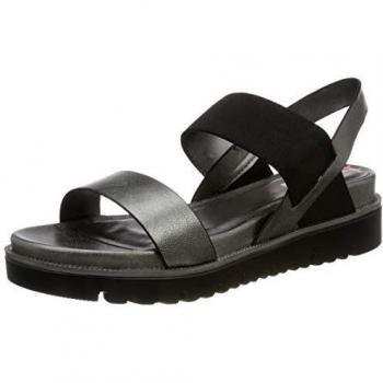 S.Oliver 5-5-28223-24 Riemchensandalen für Damen, Silber (Pewter Metal. 932), 37