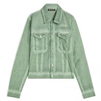 Giacca Trucker Donna Hedge Green Cold Dyed Large