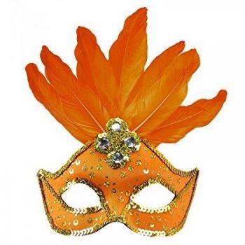 Masque loup à motif orange brésilien – adulte