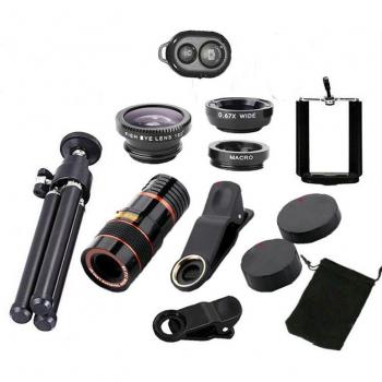 Kit Pro Fotografía Móvil 12 Lentes + Trípode para Redmi – Zoom, Macro, Gran Angular