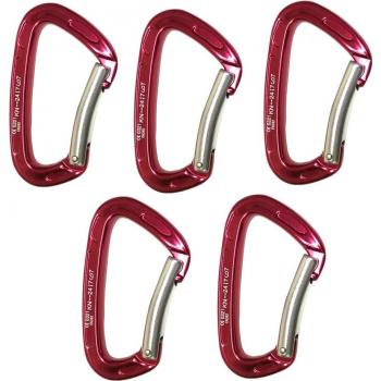 Lot de mousquetons d'escalade coudés en aluminium 24kn