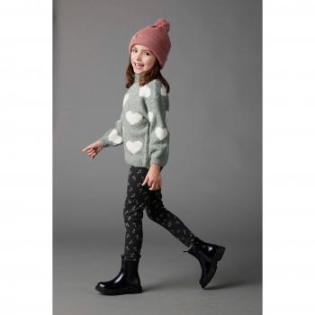 Leggings gris oscuro con forro de polar para niña VERTBAUDET