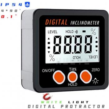 Calibro In/FT per Inclinometro Digitale 490° con Scatola di Livello