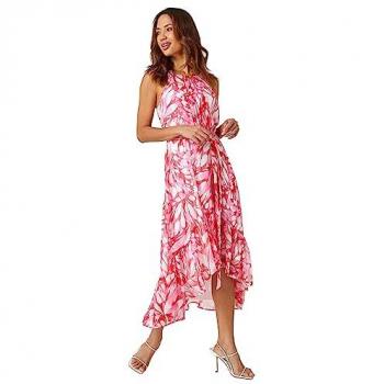 Asymmetric Butterfly Print Dress