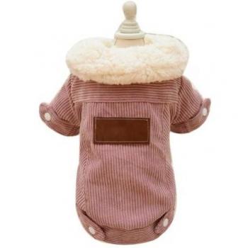 Corduroy Puppy Jacket for Cold Weather