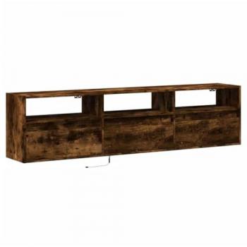 LED-wandkast in Rook eik, 180x31x45 cm – Ruimtelijk TV-meubel