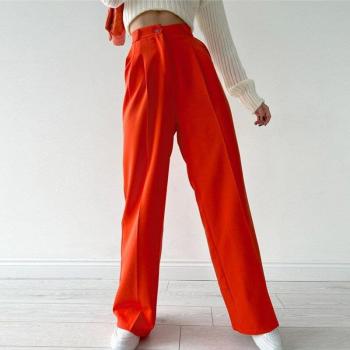 High Waist Straight Leg Trousers for Women