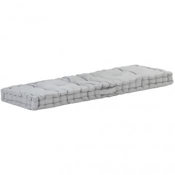 VidaXL Coussin de plancher de palette Coton 120x40x7 cm Gris