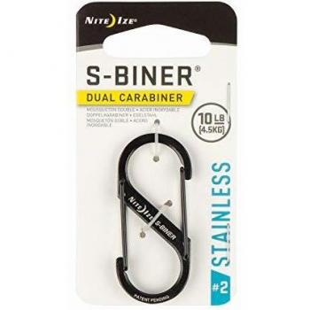 Nite Ize Karabiner S-Biner Edelstahl Gr. 2, schwarz