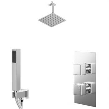 Wholesale Domestic Cubix Twin Thermostatic Shower System