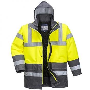 Hi-Vis Contrast Traffic Jacket Yellow / Grey 2XL
