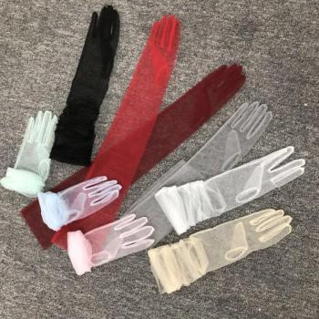 Gants de mariage longs coudes multicolores