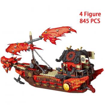 Modelo de Barco Ninja con Figuras de Acción