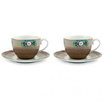 Coffret 2 Tasses à Café Blushing Birds Kaki 280ml Pip Studio
